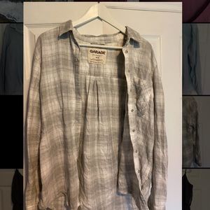 Oversized plaid button up
